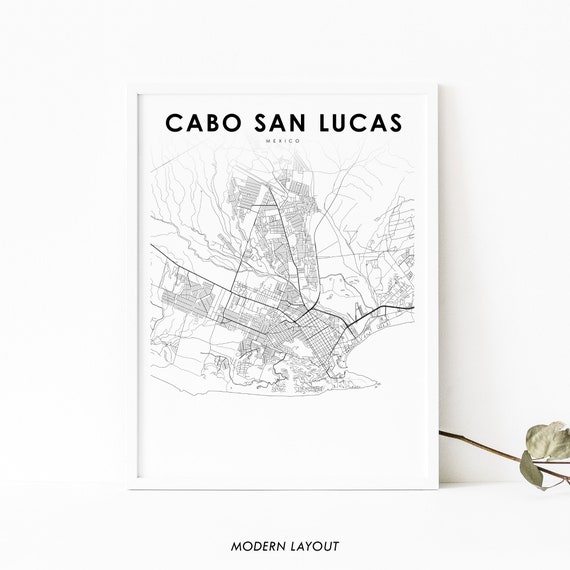 Cabo San Lucas Mexico Map Print, Map Art Poster, Cabo Los Cabos ...