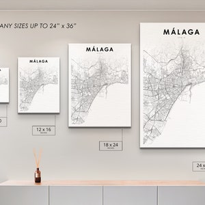 Malaga Spain Map Print, Málaga Map Art Poster, City Street Road Map Print, Nursery Room Wall Office Decor, Printable Map image 5