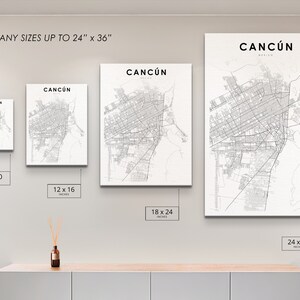 Cancun Mexico Map Print, Cancún México Map Art Poster, City Street Road ...