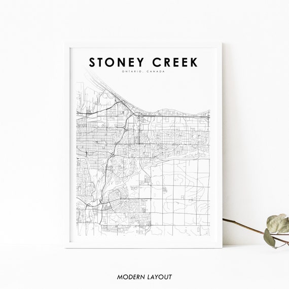 Stoney Creek Ontario Map Stoney Creek Ontario Map Print On Canada Map Art Poster | Etsy