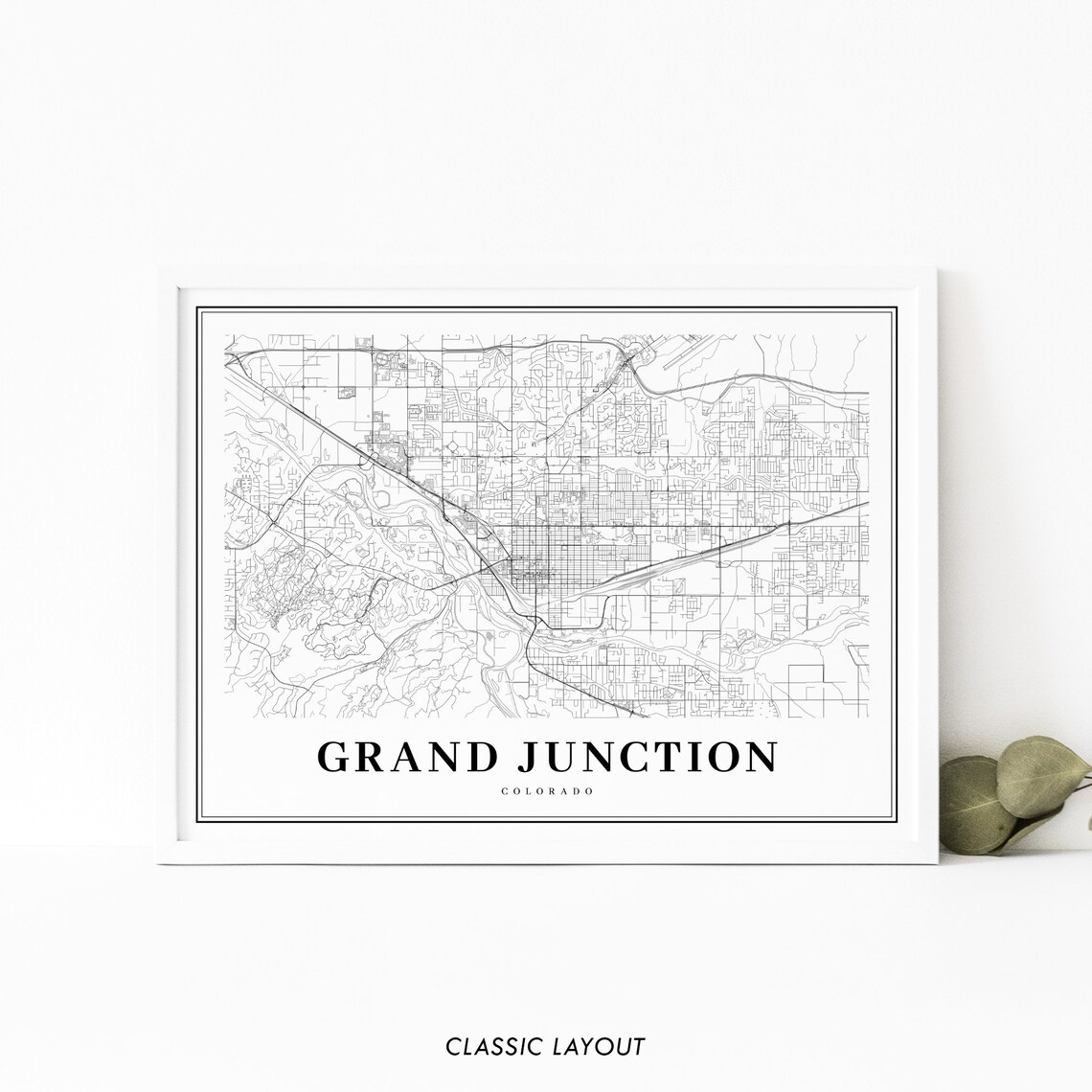 Grand Junction CO Map Print Colorado USA Map Art Poster Mesa - Etsy