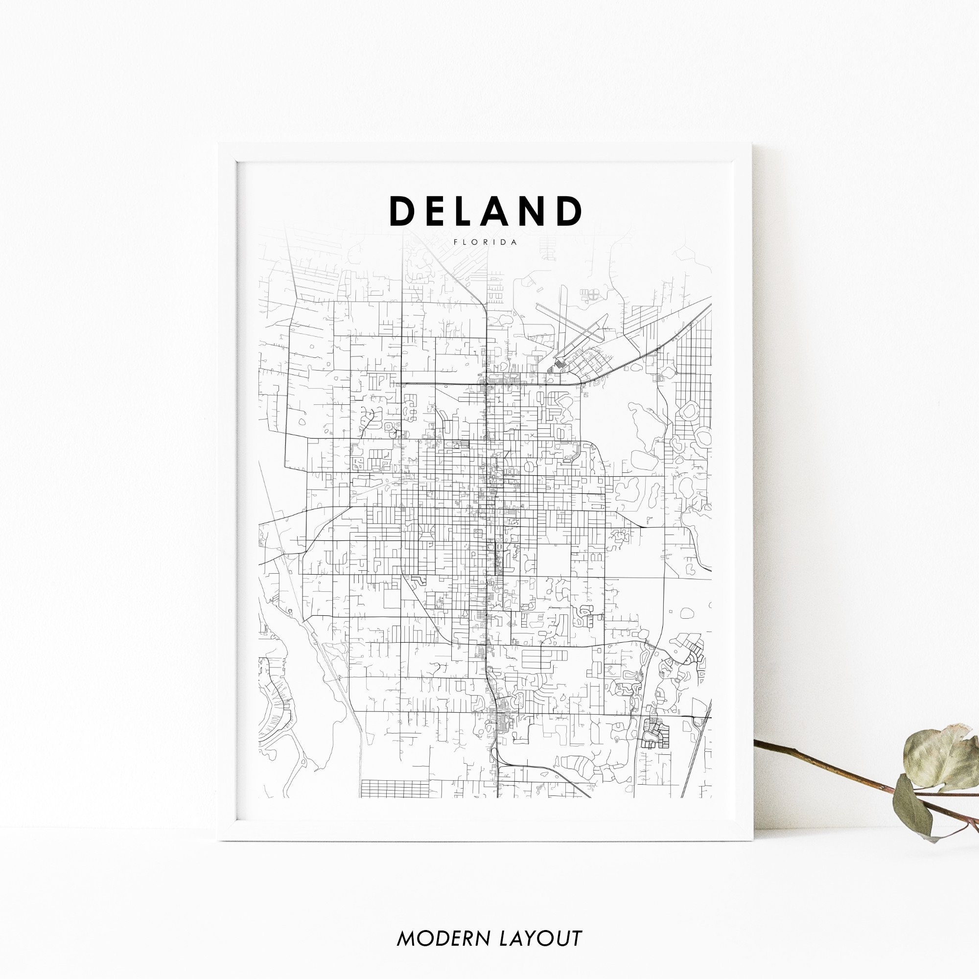 Deland FL Map Print Florida USA - Il Fullxfull.3019227567 Pkq3