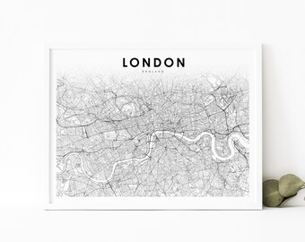 Londres Angleterre carte impression, Royaume-Uni Royaume-Uni carte Art affiche, ville rue route carte impression, pépinière chambre mur bureau Decor, carte imprimable