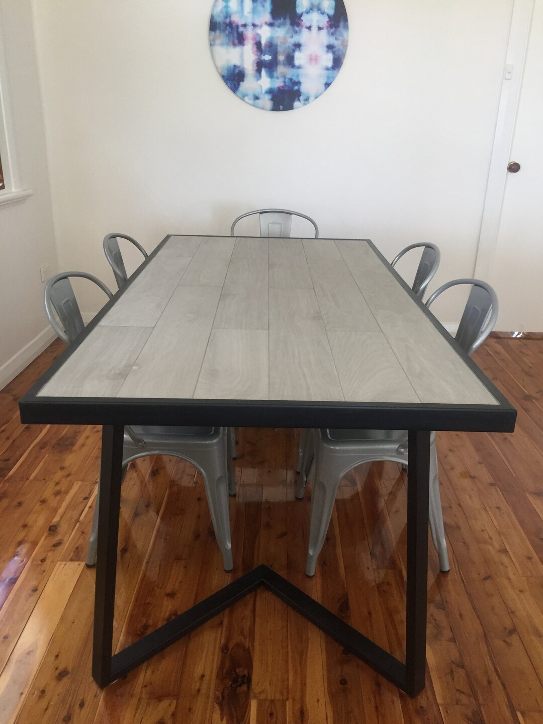 Custom Dining Table Tile Top With Metal Frame Etsy