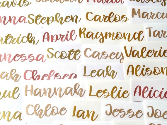 Or Rose Tout Nom//mot Vinyle autocollant Decal 3 Tailles 1/" 2/" 3/" Personnalisé Mariage