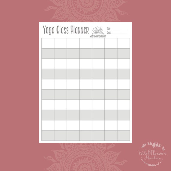 Yoga Teacher Class Planner & Lesson Sequence Notebook / Mind