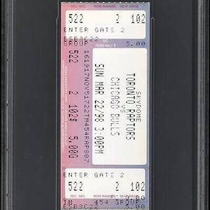 1998 Michel Jordan Game-Winning Shot 24 Letzte Saison als A Bull Ticket PSA