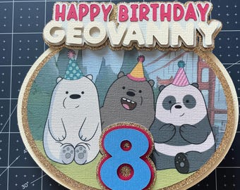 We Bare Bears Cake Topper