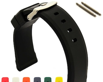 Waterproof Silicone Watch Strap – Resin Band with Steel Buckle
