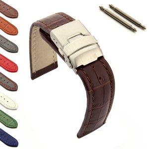 Leather watch straps with clasp top