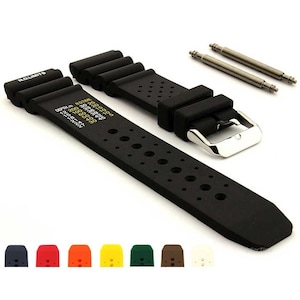 18mm 20mm 22mm 24mm Silicone Rubber Waterproof Divers Watch Strap Band PRO Black Blue Red Orange Yellow White Green Brown Grey Beige