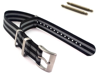 16mm 18mm 19mm 20mm 21mm 22mm 24mm Ribbed Nylon Nato Watch Strap