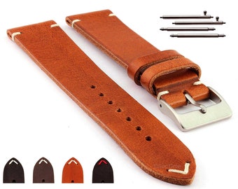 Uhrenarmband aus echtem Leder Band Mirage ss 18mm 19mm 20mm 21mm 22mm 24mm Steckschnalle, Klassik/Schnellverschluss Federstege Schwarz Braun Grau