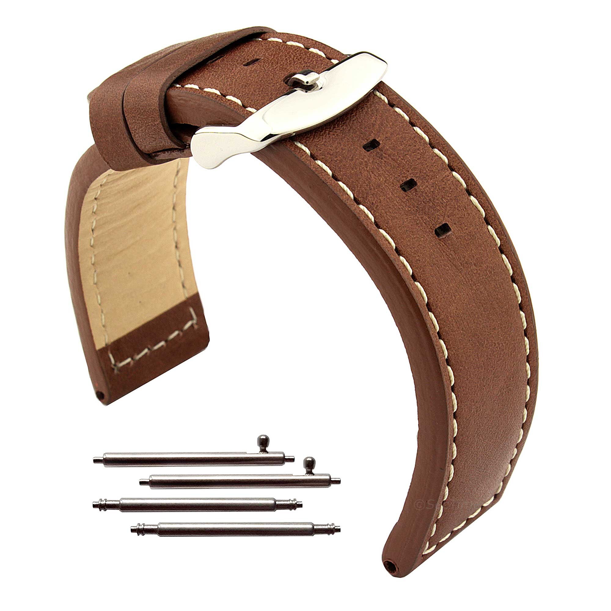 18/20/22/24mm Cinturino Per Orologio Da Uomo In Vera Pelle - Foto 4