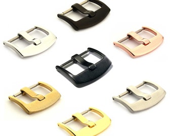 18mm 20mm 22mm 24mm Edelstahl Dornschließe BRD für Uhrenarmband-Bügel poliert gebürstet, Silber Gelb Rose Gold Schwarz