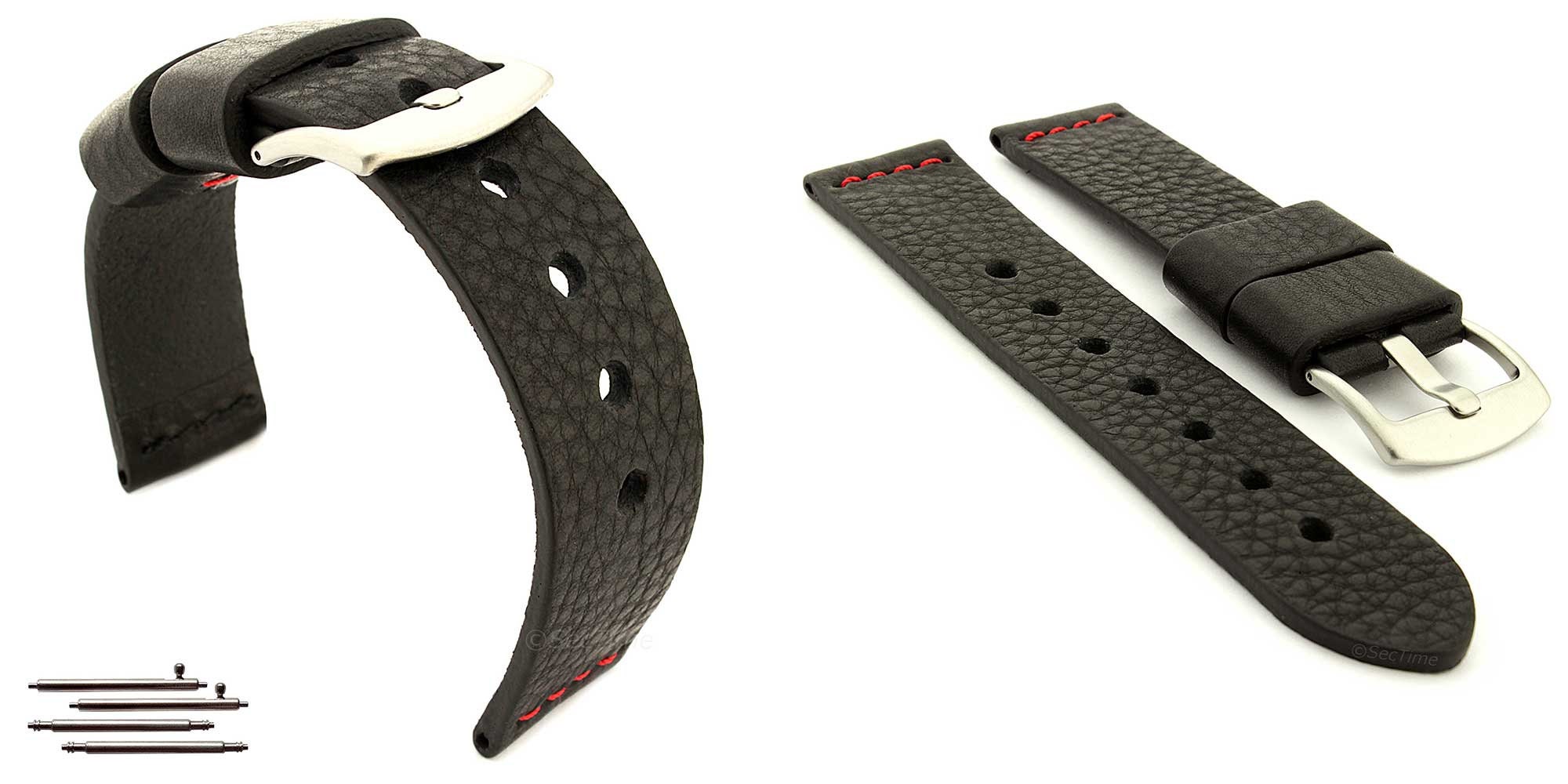 Vera Pelle Donna Uomo Cinturino Per Orologio Rétro Fibbia 20 22 24mm - Foto 7