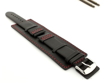 Cinturino Orologio Uomo Vera Pelle Cinturino Con Barre - Foto 3