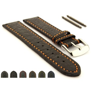 18mm 20mm 22mm 24mm 26mm 28mm 30mm Men&#39;s Black Genuine Leather Replacement Watch Strap Band Kana White Black Red Orange Yellow Blue Green