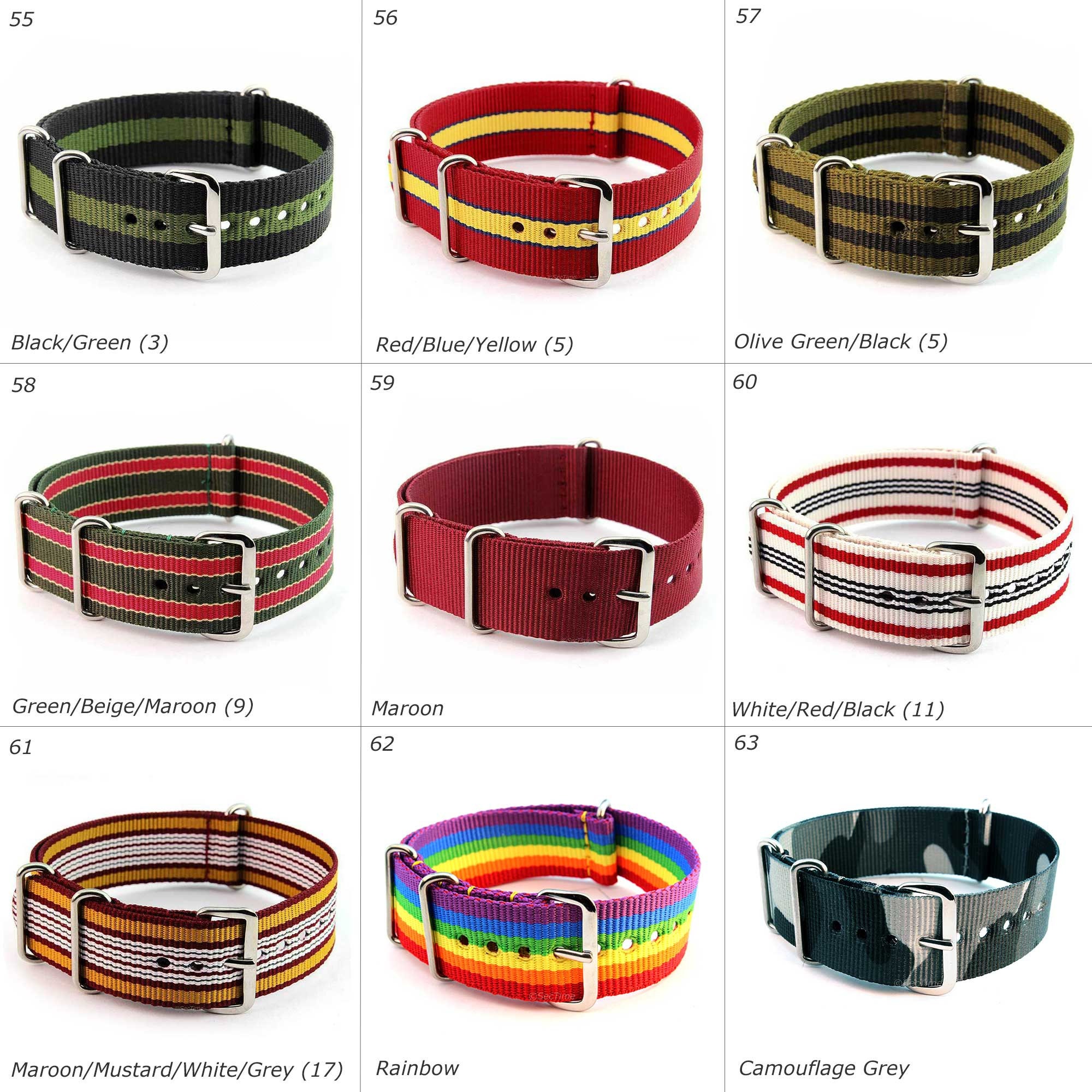 Cinturino Orologio In Nylon Unisex, 16/18/20/22 Mm, Sportivo, Multicolor, Nuovo Con Etichette