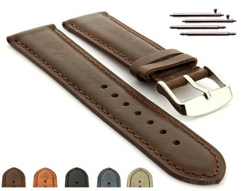 18mm 19mm 20mm 21mm 22mm 24mm Genuine Leather Watch Strap Band TWISTER Classic / Quick Release Spring Bars Brown Black Blue Grey