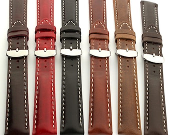 18mm20mm22mm24mm Genuine Leather Watch Strap fits Breitling brown,red,black,burgundy