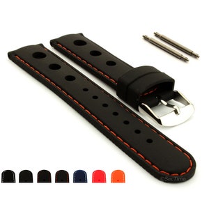 20mm 22mm Silikonkautschuk Wasserdicht Taucher Perforiert Uhrenarmband Band SPORTS Federstege SS. Schnalle Schwarz Blau Rot Orange