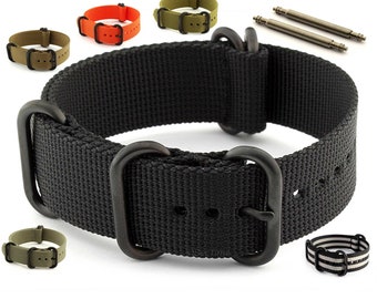 18 mm 20 mm 22 mm 24 mm 26 mm Nylon NAVO militair horlogebandje Band Heavy Duty Sterke vaste/standaard lugs PVD-gesp Zwart Grijs Groen Oranje