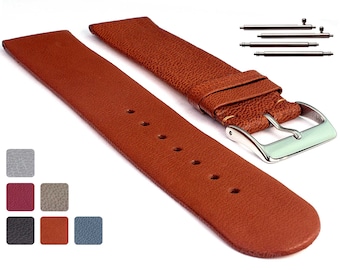 12mm 14mm 16 mm 18mm 20mm 22mm 24mm  Genuine Leather Watch Strap Band Tact Classic / Quick Release Pins Black Brown Blue Maroon Grey Coyote