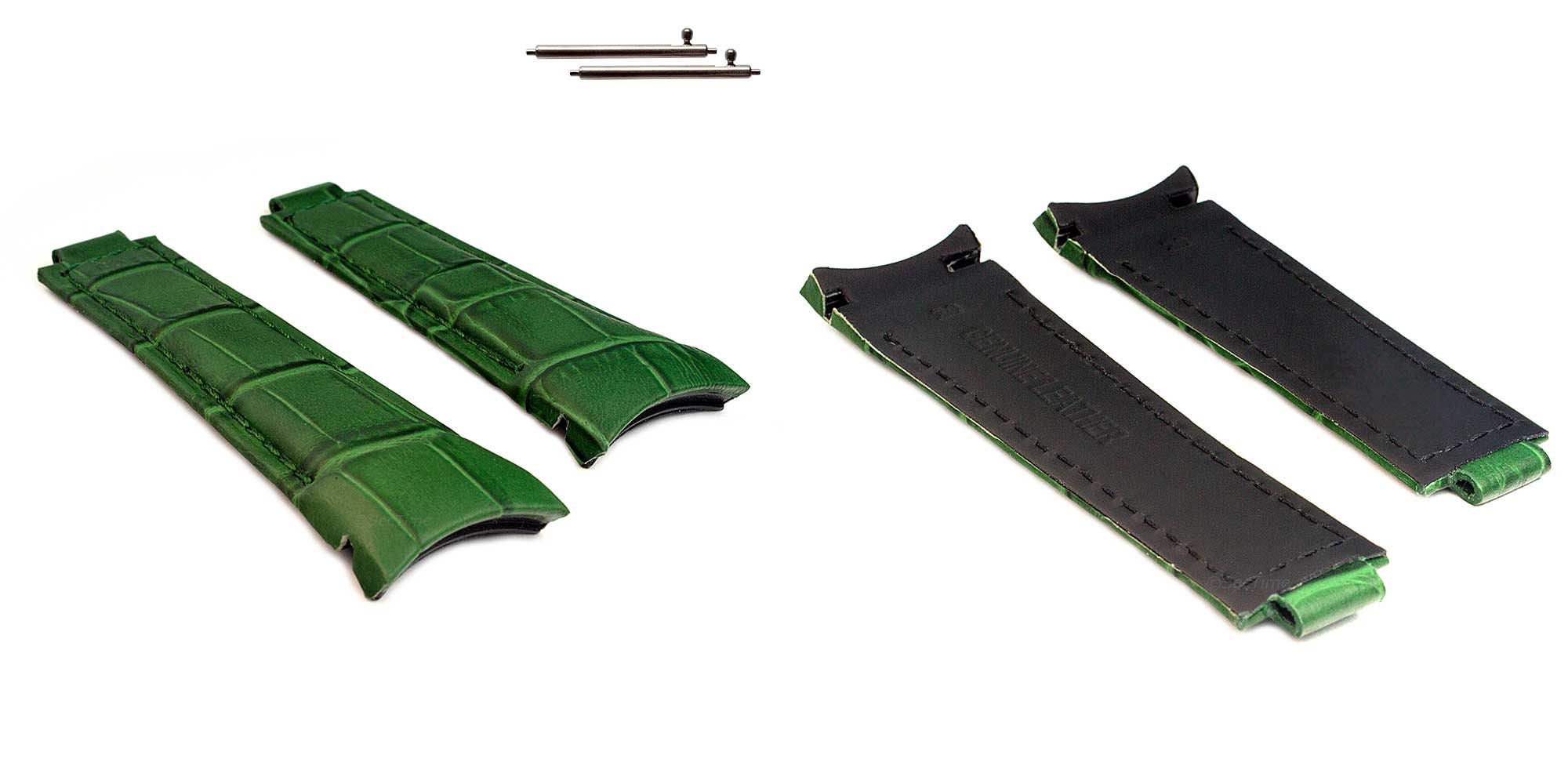 弾帯【レザー】 20mm/16mm/9mm Genuine Curved Leather Watch Strap Band in