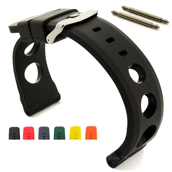 Bracelet Montre Silicone - 20mm 22mm 24mm 26mm - Noir, Bleu, Rouge, Jaune - Caoutchouc Souple