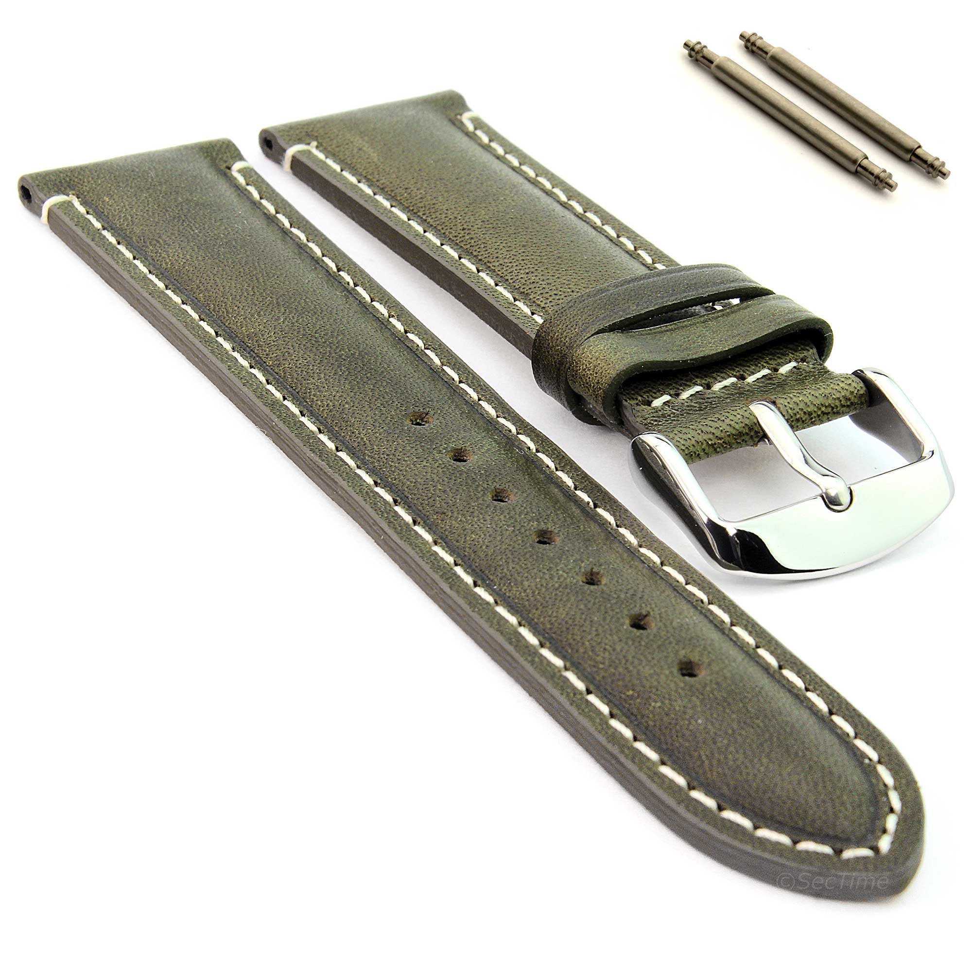 Cinturino Orologio Uomo Vera Pelle Cinturino Con Barre - Foto 8