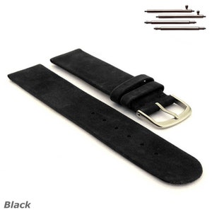 12mm 14mm 16mm 18mm 20mm 22mm Suede Genuine Leather Watch Strap Band Malaga Classic / Quick Release Spring Bars, Black Brown Blue Red Orange zdjęcie 8