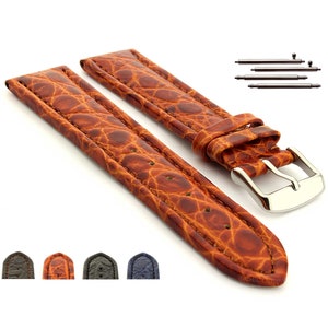 18mm 20mm 22mm 24mm Men&#39;s Genuine Leather Replacement Watch Strap Band African Classic / Quick Release Spring Bars - Brown, Black, Blue