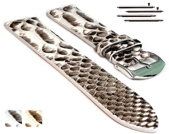 Genuine Python Leather Watch Strap, Classic Band with Quick Release