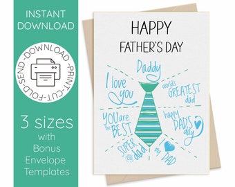 Fathers Day Card Printable, Best Dad Card, Fathers Day Card Digital, Happy Fathers Day Card, Printable Card, Instant Download