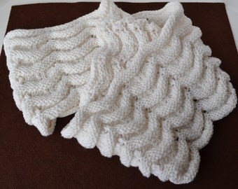 White scarf women, Ladies scarf, Hand knitted white women scarf, Christmas gift for her, Girlfriend gift, Winter knit accessories