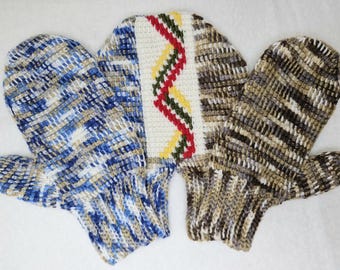 Guanti da coppia lavorati a maglia fatti a mano: set di doppi guanti in misto lana