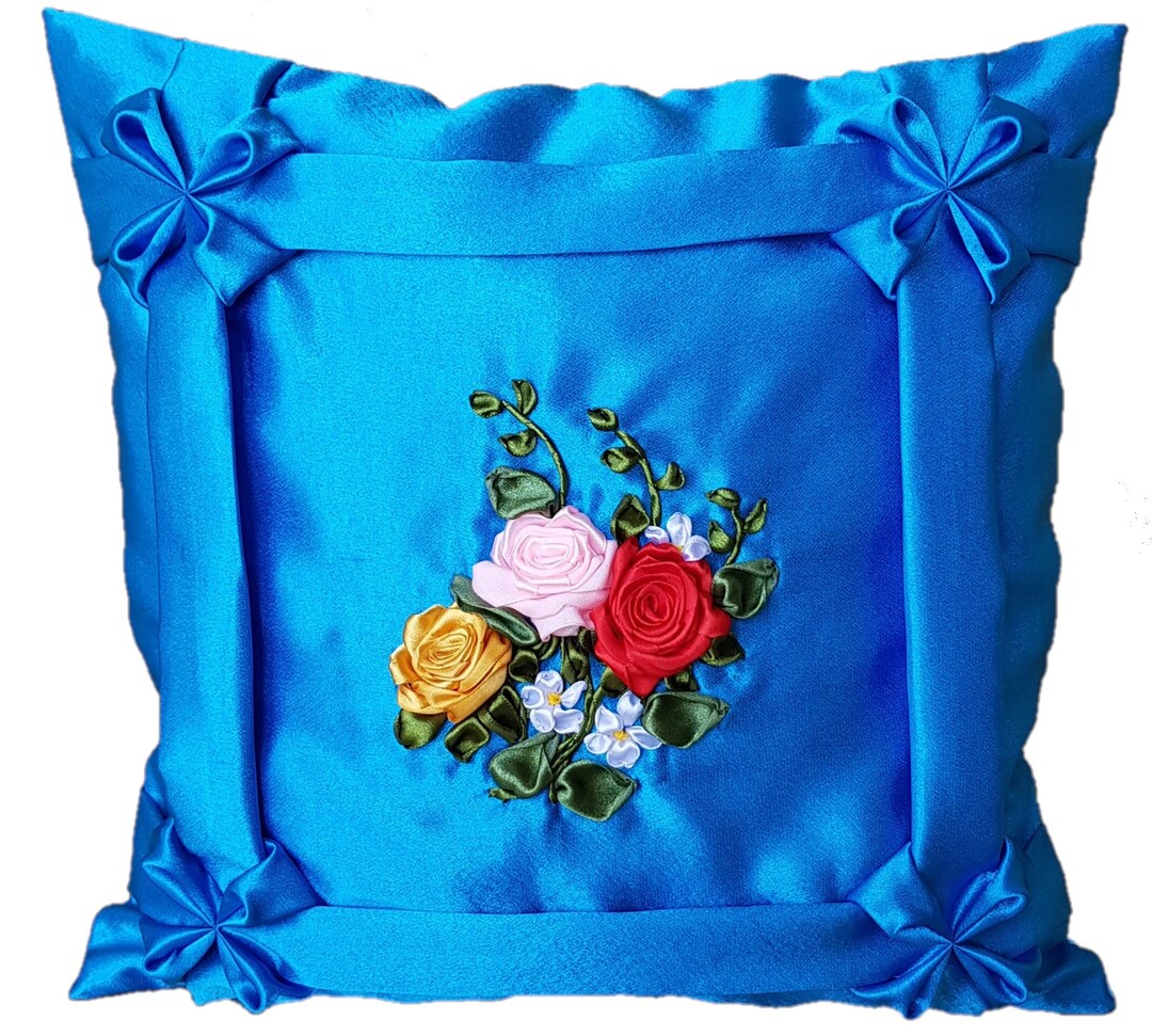 Interior Cushions Using Puff Technique Hand Embroidered Atlas Etsy