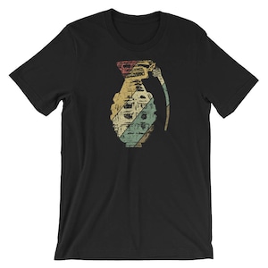 Chemise de Grenade à main | T-Shirt Grenade | Frag Grenade chemise | Chemise rétro Grenade | Vêtements rétro