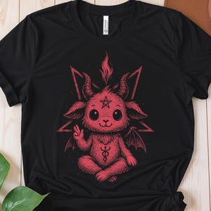Kawaii Baphomet Shirt, Pastel Goth Goth Shirt, Halloween Shirt, Gothic Pentagram Shirt,  Horror Lover Shirt, Mystical Witchcraft Shirt