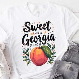 Sweet As A Georgia Peach Shirt, Cute Georgia Shirt, Southern Girl Shirt, Georgia State Shirt, Sweet As A Peach Shirt, Floral Peaches Shirt