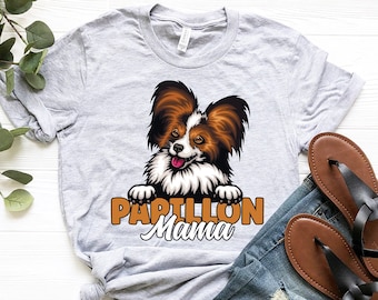 Linda camisa Papillon Mama, Papillon Mom Shirt, Regalo para el dueño de Papillon, Papillon Dog Shirt para mujeres, Papillon Dog Mom, Dog Lover Shirt