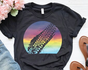 Camisa muda de mujer / Camisa retro Sunset / Lindo regalo de barro para niñas / Camisa de pista de neumáticos / Camisa cuádruple de ATV / Camisa todoterreno / 4 Ruedas