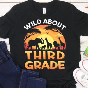 Wild Animal Shirt für die dritte Klasse, Zoo-Tiere zurück zu Schult-Shirt, 3