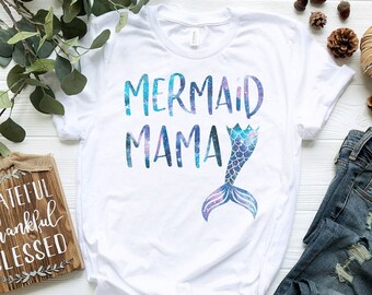 Mermaid Mama Shirt | Cute Funny Mermaid Shirt | Mermaid Squad Birthday Party Shirt | Matching Family Shirt | Mom Mermaid Tail | Mermaid Tee