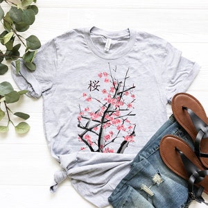 Sakura Cherry Blossom Shirt | Japanese Kanji Shirt | Pink Cherry Blossom Gift | Japan Artwork Shirt | Japanese Gift | Sakura Shirt