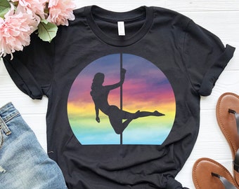 Artistic Pole Dance Shirt for Women | Retro Sunset Shirt | Pole Dancing Gift | Pole Dancer Shirt | Pole Fitness Shirt | Pole Dancing T-Shirt