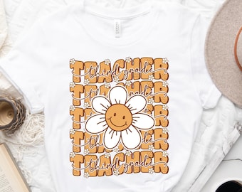 Groovy Retro Third Grade Teacher Shirt, Daisy Flower Teacher Shirt, Gift for 3rd Grade Teacher Shirt, Back to School Teacher Appreciation
