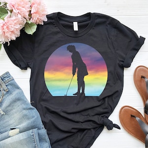 Women's Golf Shirt | Retro Sunset Shirt | Golf Shirt For Girls | Gift for Golfer | Golfing Gift | Golf Lover Shirt | Female Sports