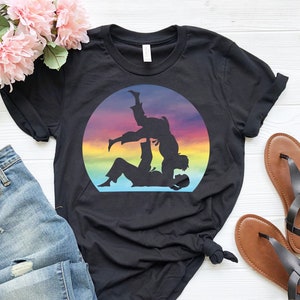 Retro Sunset Jiu-Jitsu Shirt for Women | Cute Jiu-Jitsu Gift For Women | Jiu Jitsu Shirt for Girls | Sparring Shirt | Rolling Shirt | MMA